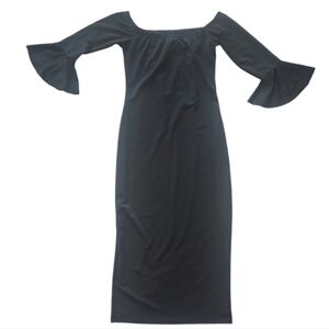 Women's Off The Shoulder Bell Sleeve Dress - Medium